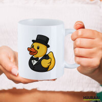 Kaffeetasse Quietscheente Bräutigam Gummiente Hochzeit 330ml