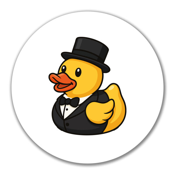 Aufkleber Quietscheente Bräutigam Gummiente Hochzeit 10cm