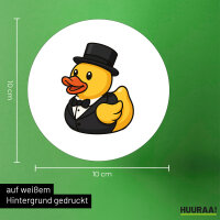 Aufkleber Quietscheente Bräutigam Gummiente Hochzeit 10cm