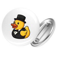 Button Quietscheente Bräutigam Gummiente Hochzeit rund