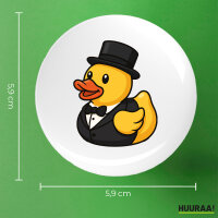 Button Quietscheente Bräutigam Gummiente Hochzeit