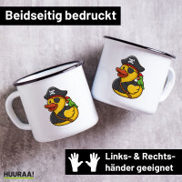 Emaille Tasse Quietscheente Pirat Gummiente Freibeuter...