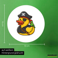Aufkleber Quietscheente Pirat Gummiente Freibeuter 10cm