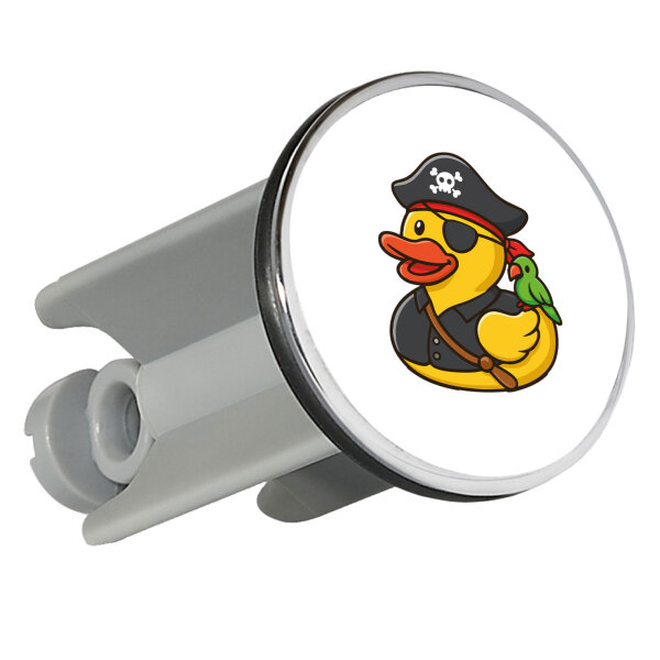 Waschbeckenstöpsel Quietscheente Pirat Gummiente Freibeuter 4cm Abflussstopfen