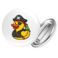 Button Quietscheente Pirat Gummiente Freibeuter rund