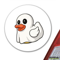 Aufkleber Quietscheente Geist Gummiente Halloween 10cm rund