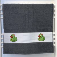 Handtuch Quietscheente Zombie Gummiente Halloween 50x100cm