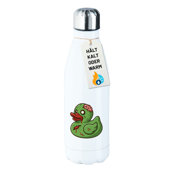 Trinkflasche Quietscheente Zombie Gummiente Halloween 500ml Edelstahl Wasserflasche