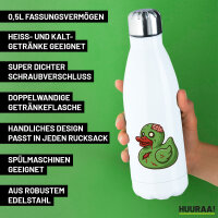 Trinkflasche Quietscheente Zombie Gummiente Halloween 500ml Edelstahl Wasserflasche