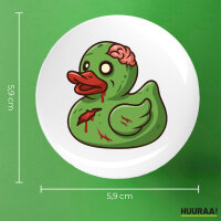 Button Quietscheente Zombie Gummiente Halloween