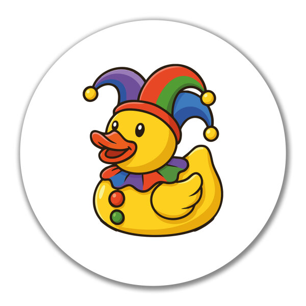 Aufkleber Quietscheente Karneval Gummiente Jeck 10cm
