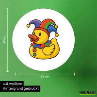 Aufkleber Quietscheente Karneval Gummiente Jeck 10cm