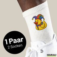 Unisex Socken Quietscheente Karneval Gummiente Jeck...