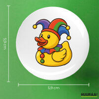 Button Quietscheente Karneval Gummiente Jeck