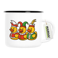 Emaille Tasse Quietscheente Dreigestirn Gummiente...