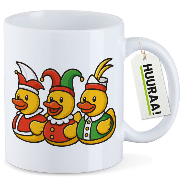 Kaffeetasse Quietscheente Dreigestirn Gummiente Karneval 330ml