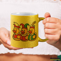 Glitzertasse Quietscheente Dreigestirn Gummiente 330ml