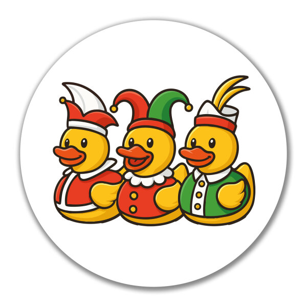 Aufkleber Quietscheente Dreigestirn Gummiente Karneval 10cm