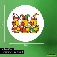 Aufkleber Quietscheente Dreigestirn Gummiente Karneval 10cm