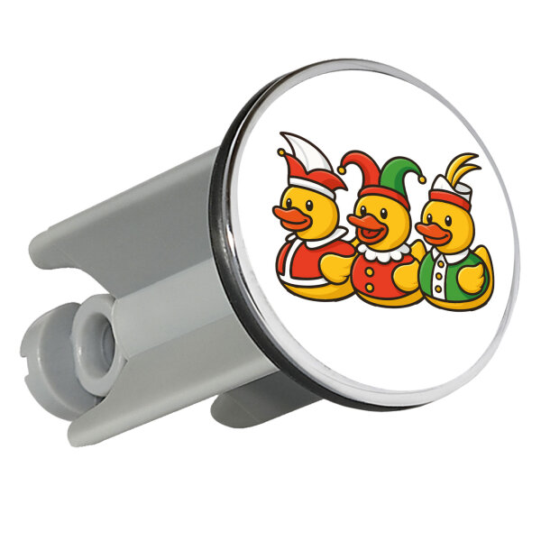 Waschbeckenstöpsel Quietscheente Dreigestirn Gummiente Karneval 4cm Abflussstopfen