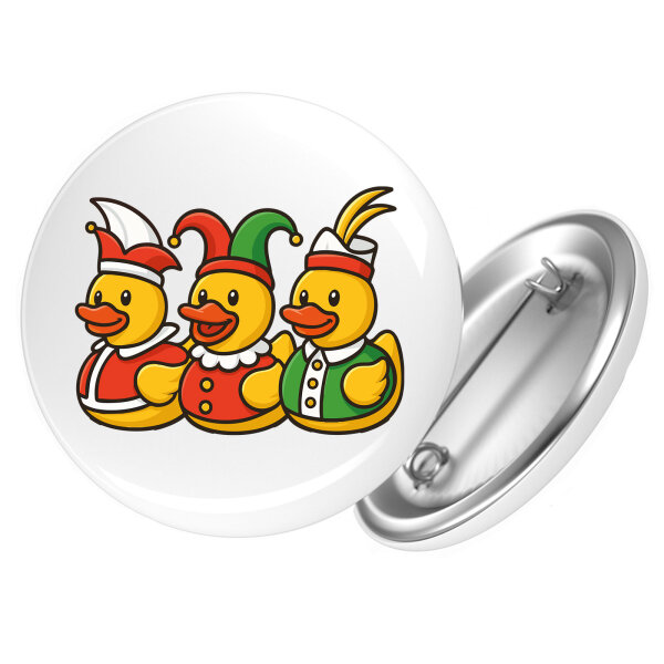 Button Quietscheente Dreigestirn Gummiente Karneval rund