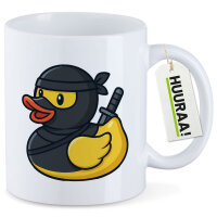 Kaffeetasse Quietscheente Ninja Gummiente Krieger 330ml