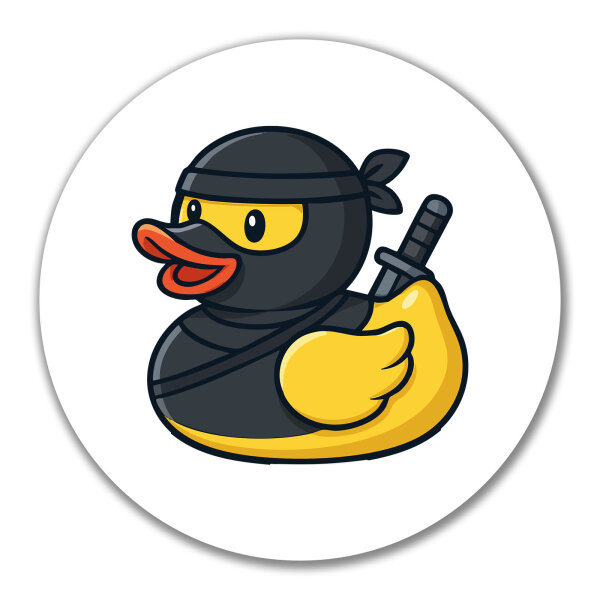 Aufkleber Quietscheente Ninja Gummiente Krieger 10cm