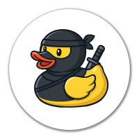 Aufkleber Quietscheente Ninja Gummiente Krieger 10cm