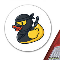 Aufkleber Quietscheente Ninja Gummiente Krieger 10cm