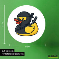 Aufkleber Quietscheente Ninja Gummiente Krieger 10cm
