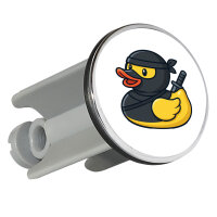 Waschbeckenstöpsel Quietscheente Ninja Gummiente...