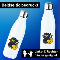 Edelstahl-Trinkflasche Quietscheente Ninja Gummiente Krieger 500ml Wasserflasche