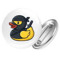 Button Quietscheente Ninja Gummiente Krieger rund