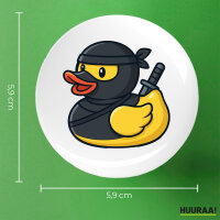 Button Quietscheente Ninja Gummiente Krieger