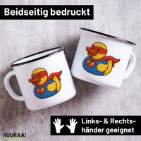 Emaille Tasse Quietscheente Superheld Gummiente Hero...