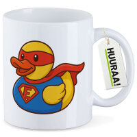 Kaffeetasse Quietscheente Superheld Gummiente Hero 330ml