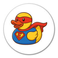 Aufkleber Quietscheente Superheld Gummiente Hero 10cm