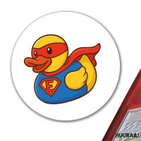 Aufkleber Quietscheente Superheld Gummiente Hero 10cm
