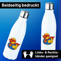 Edelstahl-Trinkflasche Quietscheente Superheld Gummiente...