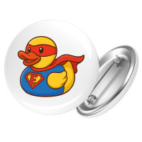 Button Quietscheente Superheld Gummiente Hero