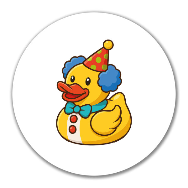 Aufkleber Quietscheente Clown Gummiente Zirkus 10cm
