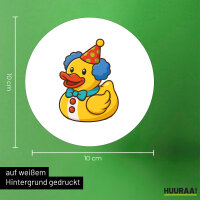 Aufkleber Quietscheente Clown Gummiente Zirkus 10cm