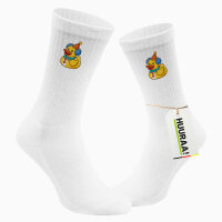 Unisex Socken Quietscheente Clown Gummiente Zirkus Baumwolle