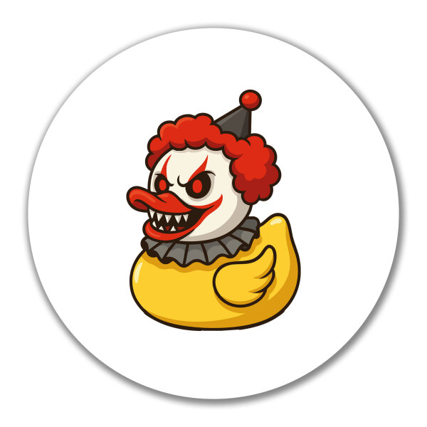 Aufkleber Quietscheente Horrorclown Gummiente Gruselclown 10cm
