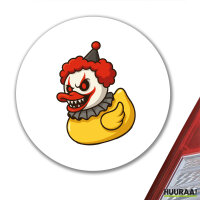 Aufkleber Quietscheente Horrorclown Gummiente Gruselclown 10cm
