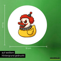 Aufkleber Quietscheente Horrorclown Gummiente Gruselclown 10cm