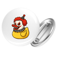 Button Quietscheente Horrorclown Gummiente Gruselclown rund