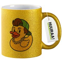 Glitzertasse Quietscheente 90er Gummiente 90s 330ml