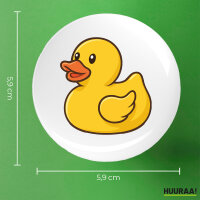 Button Quietscheente Gummiente Badeente rund