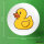 Button Quietscheente Gummiente Badeente rund